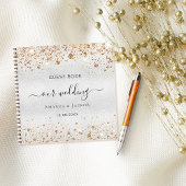 Gastboek bruiloft zilvergoudnaam notitieboek
