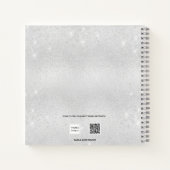 Gastboek bruiloft zilverviolet glitter foto notitieboek (Achterkant)