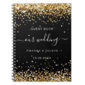 Gastboek bruiloft zwart goud confetti budget notitieboek (Voorkant)