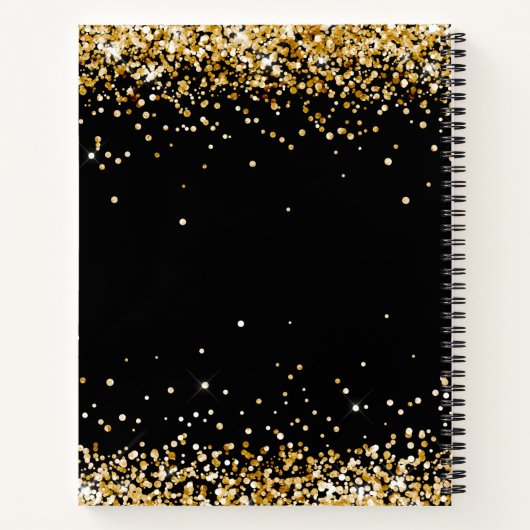 Gastboek bruiloft zwart goud confetti notitieboek (Achterkant)