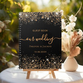 Gastboek bruiloft zwart goud glitter budget notitieboek