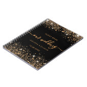 Gastboek bruiloft zwart goud glitter budget notitieboek (Linkerzijde)