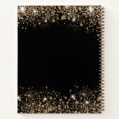 Gastboek bruiloft zwart goud glitter notitieboek (Achterkant)