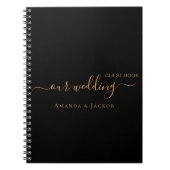 Gastboek bruiloft zwart goud naam notitieboek (Voorkant)