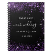 Gastboek bruiloft zwart paarse budget notitieboek (Voorkant)