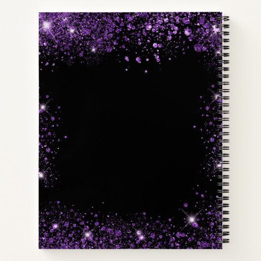 Gastboek bruiloft zwart paarse foto hart notitieboek (Achterkant)