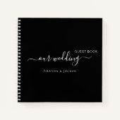 Gastboek bruiloft zwart wit naam notitieboek (Voorkant)