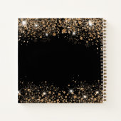 Gastboek bruiloft zwarte goudzangnamen notitieboek (Achterkant)