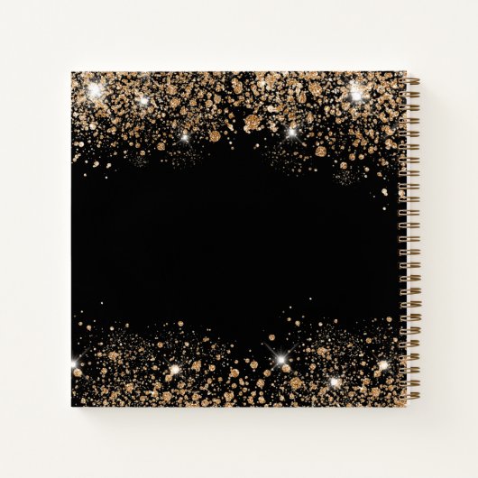 Gastboek bruiloft zwarte goudzangnamen notitieboek (Achterkant)