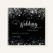 Gastboek bruiloft zwarte zilveren namen notitieboek (Voorkant)