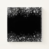 Gastboek bruiloft zwarte zilverglitter de heer mrs notitieboek (Achterkant)