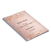 Gastboek bruiloftsblush roos goudglitter mrs notitieboek (Rechterzijde)