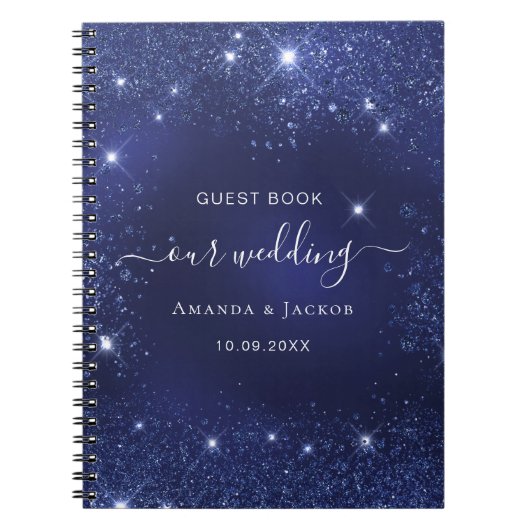 Gastboek bruinglittersparken notitieboek (Voorkant)