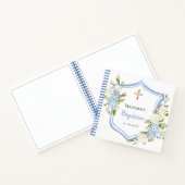 Gastboek doopsel blauwe bloemen jongen notitieboek (Binnen)