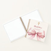 Gastboek Eerste Communie blush roze strik crème Notitieboek (Binnen)