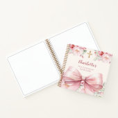 Gastboek Eerste Communie roze strik crème bloemen Notitieboek (Binnen)