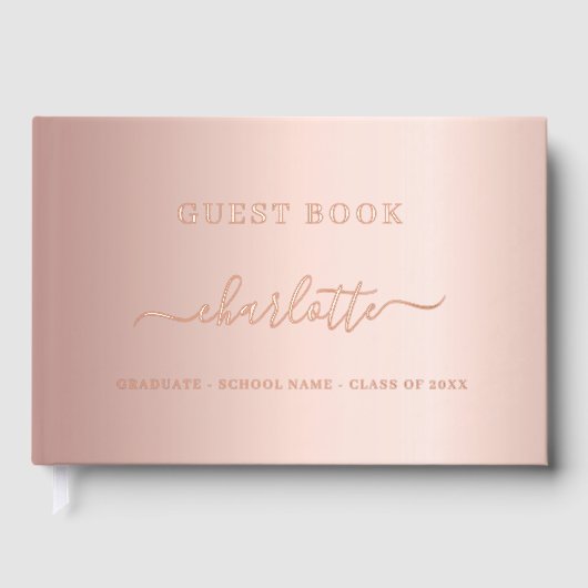 Gastboek Graduation Party roos goudroze Gastenboek (Voorkant)