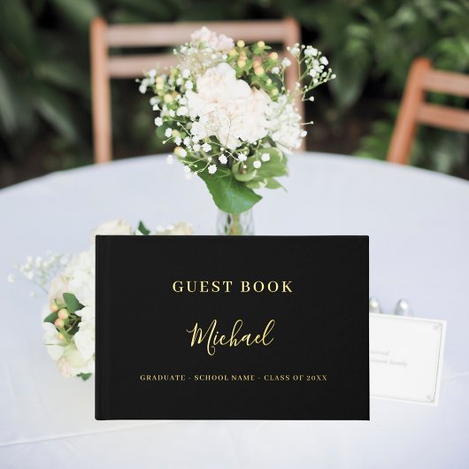 Gastboek Graduation Party zwart goud Gastenboek