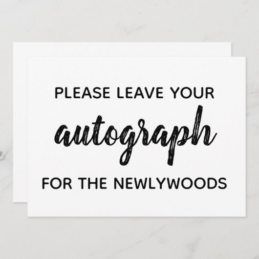 Gastboek "handtekeningen" kaart (Voorkant / Achterkant)