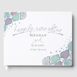 Gastboek Happy Ever After Seashells Lila Blue Gastenboek