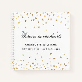 Gastboek herdenking witte gouden harten notitieboek