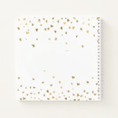 Gastboek herdenking witte gouden harten notitieboek (Achterkant)