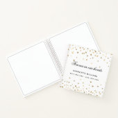 Gastboek herdenking witte gouden harten notitieboek (Binnen)