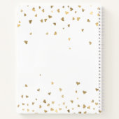 Gastboek herdenking witte gouden harten notitieboek (Achterkant)