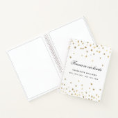 Gastboek herdenking witte gouden harten notitieboek (Binnen)