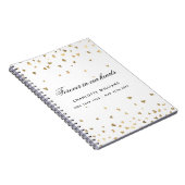 Gastboek herdenking witte gouden harten notitieboek (Rechterzijde)