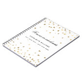 Gastboek herdenking witte gouden harten notitieboek (Linkerzijde)