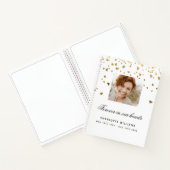 Gastboek herdenking witte goudharten foto notitieboek (Binnen)