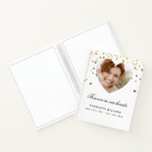 Gastboek herdenking witte goudharten foto notitieboek (Binnen)