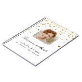 Gastboek herdenking witte goudharten foto notitieboek (Linkerzijde)