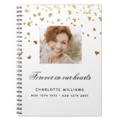 Gastboek herdenking witte goudharten foto notitieboek (Voorkant)