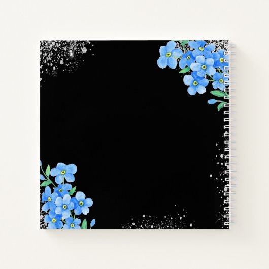 Gastboek herdenking zwarte florfoto notitieboek (Achterkant)