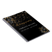 Gastboek herdenking zwarte goudbloem notitieboek (Rechterzijde)