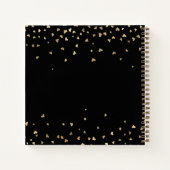 Gastboek herdenking zwarte gouden harten notitieboek (Achterkant)