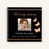 Gastboek herdenking zwarte goudfoto notitieboek (Voorkant)