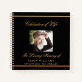 Gastboek herdenking zwarte goudfoto notitieboek (Voorkant)