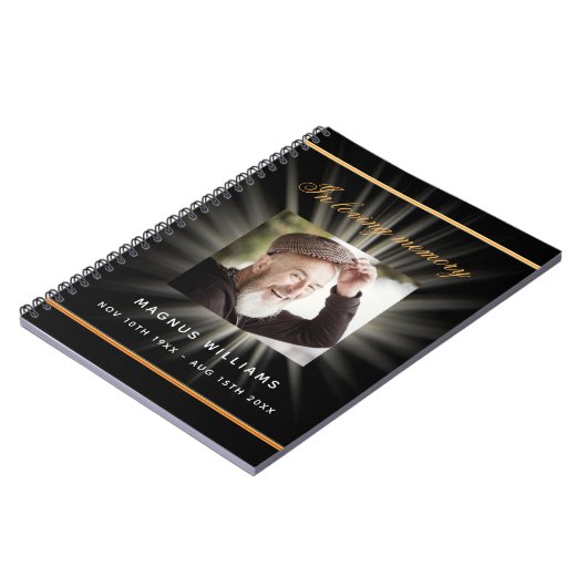 Gastboek herdenking zwarte goudfoto notitieboek (Linkerzijde)