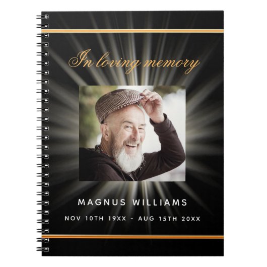 Gastboek herdenking zwarte goudfoto notitieboek (Voorkant)