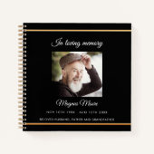 Gastboek herdenking zwarte goudfoto notitieboek (Voorkant)