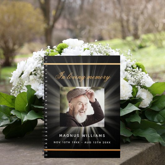 Gastboek herdenking zwarte goudfoto notitieboek
