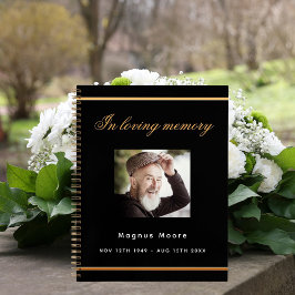 Gastboek herdenking zwarte goudfoto notitieboek