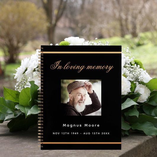 Gastboek herdenking zwarte goudfoto notitieboek