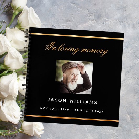 Gastboek herdenking zwarte goudfoto notitieboek