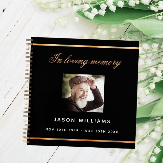 Gastboek herdenking zwarte goudfoto notitieboek