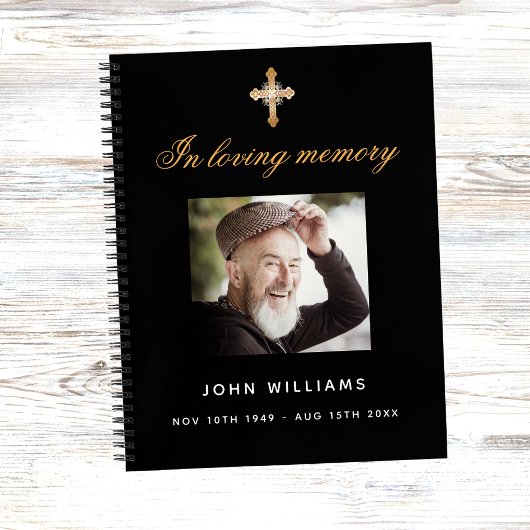 Gastboek herdenking zwarte goudfoto notitieboek