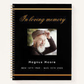 Gastboek herdenking zwarte goudfoto notitieboek (Voorkant)